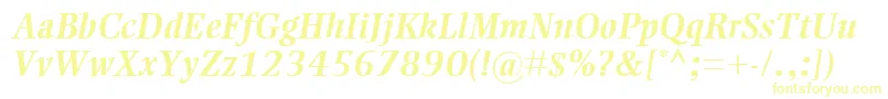 フォントEllingtonMtBolditalic – 黄色のフォント