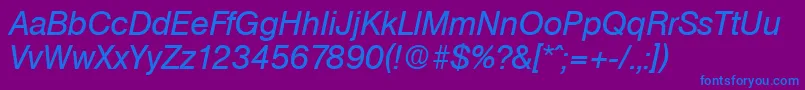 OlympiaSerialRegularitalicDb Font – Blue Fonts on Purple Background