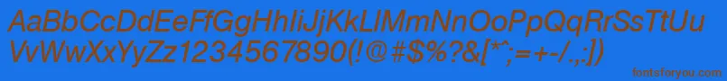 OlympiaSerialRegularitalicDb Font – Brown Fonts on Blue Background