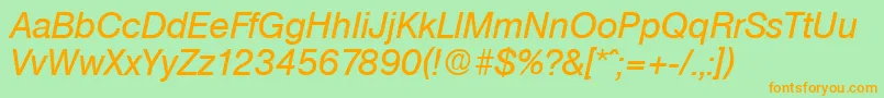 OlympiaSerialRegularitalicDb Font – Orange Fonts on Green Background