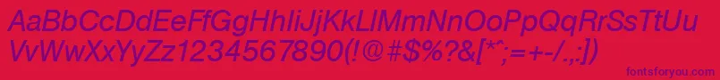 OlympiaSerialRegularitalicDb Font – Purple Fonts on Red Background