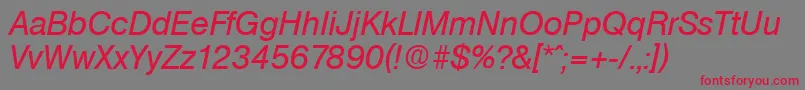 OlympiaSerialRegularitalicDb Font – Red Fonts on Gray Background