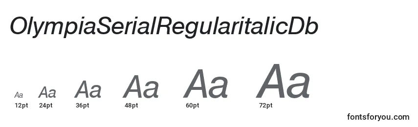 OlympiaSerialRegularitalicDb Font Sizes