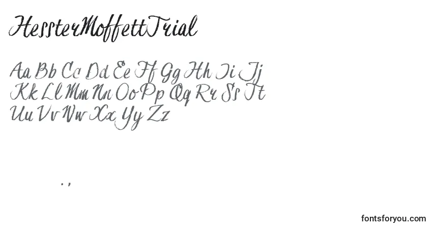 HessterMoffettTrial (87854) Font – alphabet, numbers, special characters