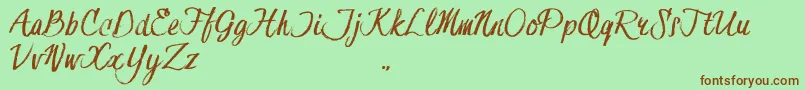 Weitere Informationen zur HessterMoffettTrial-Schriftart HessterMoffettTrial-Schriftart – Braune Schriften auf grünem Hintergrund