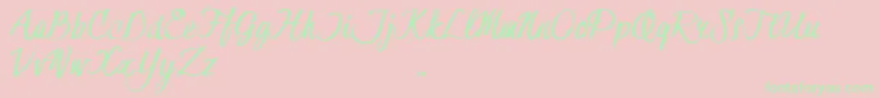 HessterMoffettTrial-Schriftart – Grüne Schriften auf rosa Hintergrund