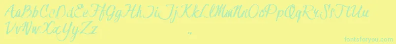 HessterMoffettTrial Font – Green Fonts on Yellow Background