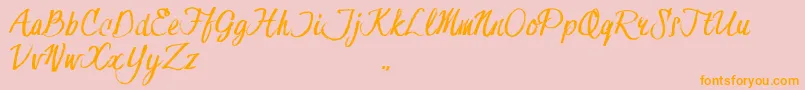 HessterMoffettTrial-Schriftart – Orangefarbene Schriften auf rosa Hintergrund