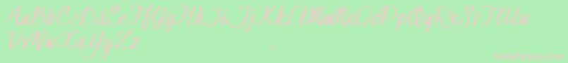 HessterMoffettTrial-Schriftart – Rosa Schriften auf grünem Hintergrund