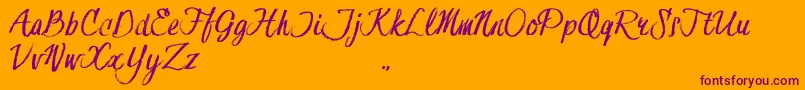 HessterMoffettTrial-fontti – violetit fontit oranssilla taustalla