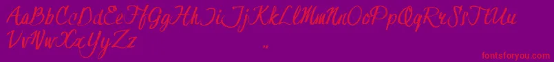 HessterMoffettTrial-Schriftart – Rote Schriften auf violettem Hintergrund