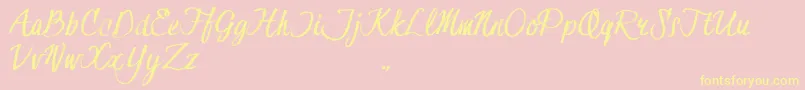 HessterMoffettTrial Font – Yellow Fonts on Pink Background