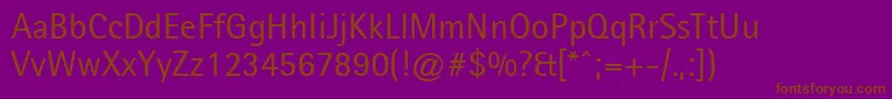 Agfarotissemisans Font – Brown Fonts on Purple Background