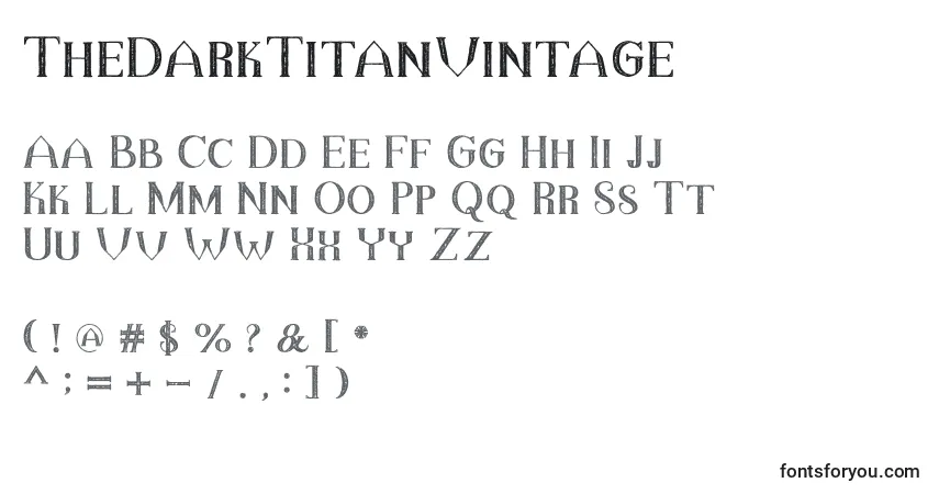 TheDarkTitanVintage (87856)フォント–アルファベット、数字、特殊文字
