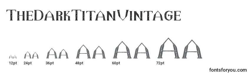 Größen der Schriftart TheDarkTitanVintage (87856)