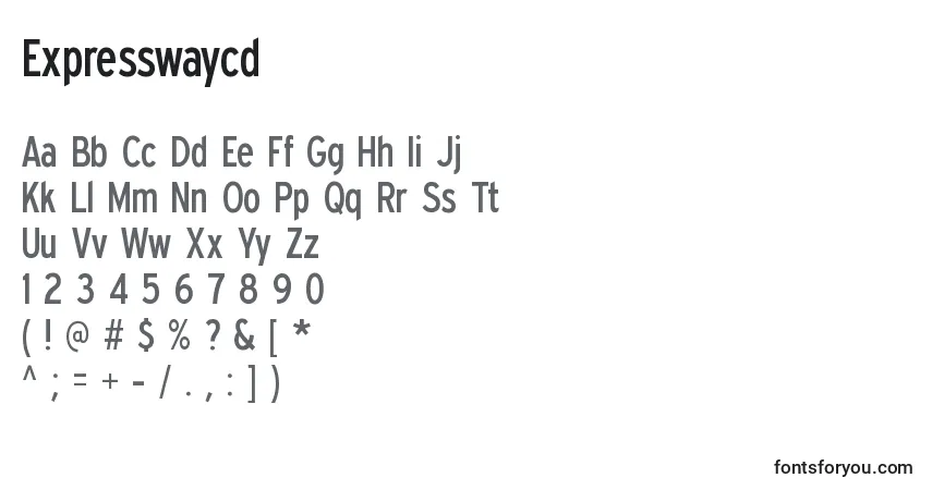 Fuente Expresswaycd - alfabeto, números, caracteres especiales