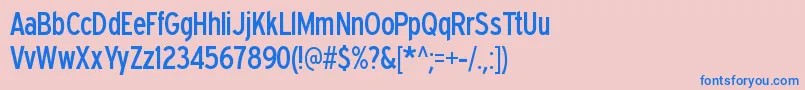 Fonte Expresswaycd – fontes azuis em um fundo rosa