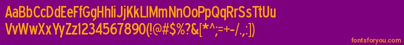 Czcionka Expresswaycd – pomarańczowe czcionki na fioletowym tle