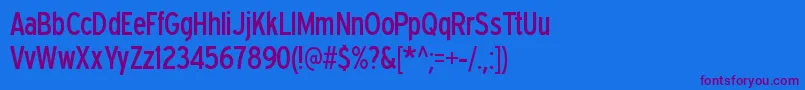 Expresswaycd Font – Purple Fonts on Blue Background