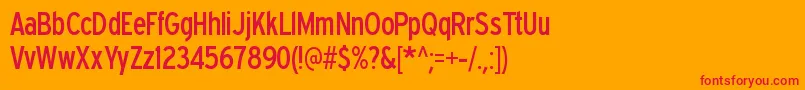 Fonte Expresswaycd – fontes vermelhas em um fundo laranja