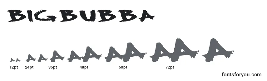 Bigbubba Font Sizes
