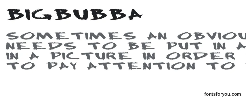 Überblick über die Schriftart Bigbubba