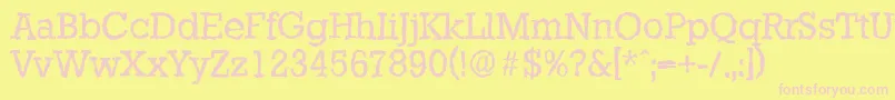 StaffordrandomRegular Font – Pink Fonts on Yellow Background