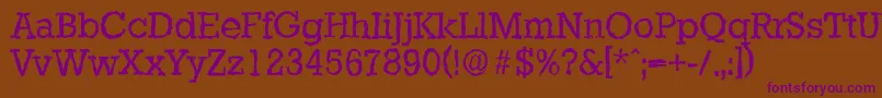 StaffordrandomRegular Font – Purple Fonts on Brown Background