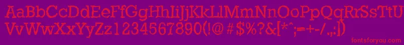 StaffordrandomRegular Font – Red Fonts on Purple Background