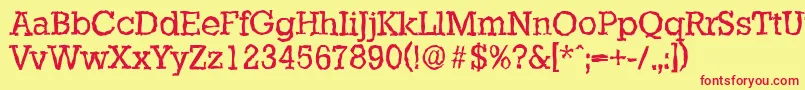 StaffordrandomRegular Font – Red Fonts on Yellow Background