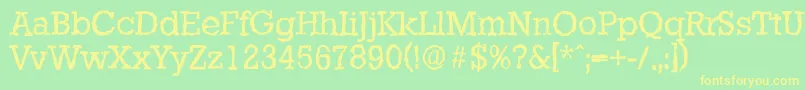 StaffordrandomRegular Font – Yellow Fonts on Green Background