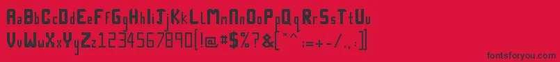 fuente Technick – Fuentes Negras Sobre Fondo Rojo