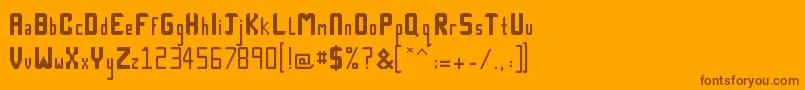 Technick Font – Brown Fonts on Orange Background