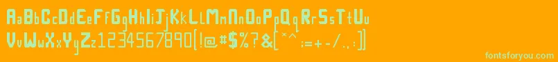 Technick Font – Green Fonts on Orange Background