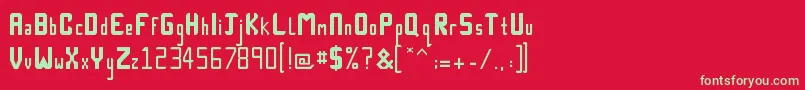 Technick Font – Green Fonts on Red Background