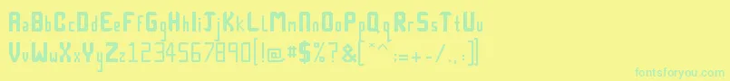 fuente Technick – Fuentes Verdes Sobre Fondo Amarillo