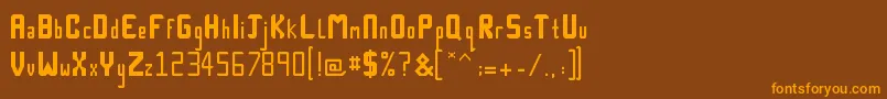 Technick Font – Orange Fonts on Brown Background