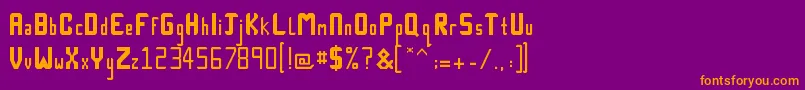 Technick Font – Orange Fonts on Purple Background