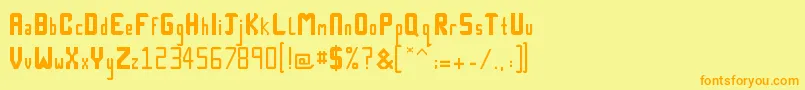 Technick Font – Orange Fonts on Yellow Background