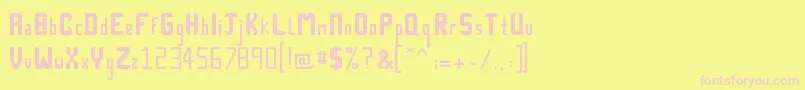 Czcionka Technick – różowe czcionki na żółtym tle