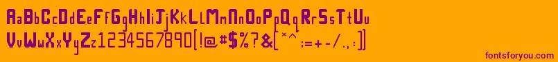 Technick Font – Purple Fonts on Orange Background