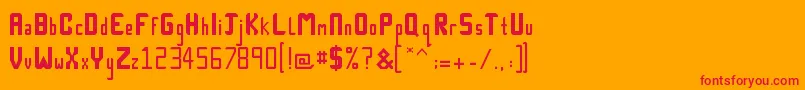 Technick Font – Red Fonts on Orange Background