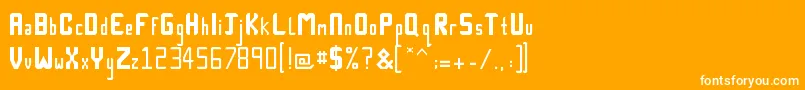 Technick Font – White Fonts on Orange Background