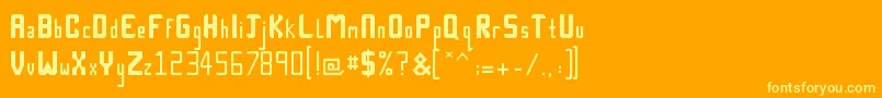 Technick Font – Yellow Fonts on Orange Background
