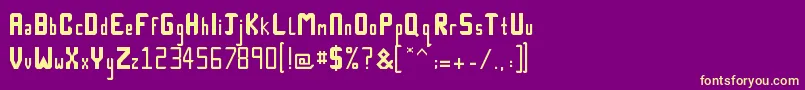 Technick Font – Yellow Fonts on Purple Background