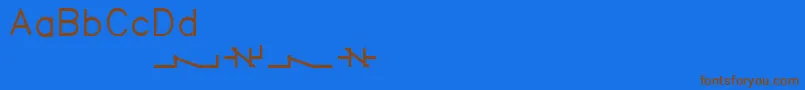 Acaderef Font – Brown Fonts on Blue Background