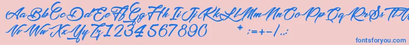 PictureOfTheRomantic Font – Blue Fonts on Pink Background