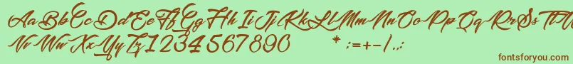 PictureOfTheRomantic Font – Brown Fonts on Green Background