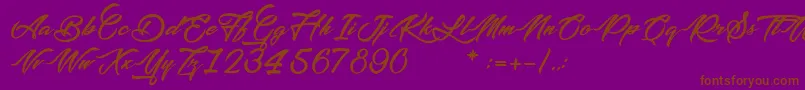 Подробнее о шрифте PictureOfTheRomantic Шрифт PictureOfTheRomantic – коричневые шрифты на фиолетовом фоне
