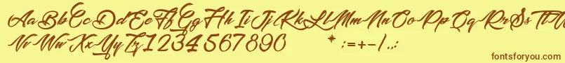 PictureOfTheRomantic Font – Brown Fonts on Yellow Background